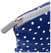 Roka Maida Vale Medium Cotton Canvas Pouch - Marinblå Polka Dot