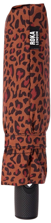 Roka Waterloo Återvunnet Nylon Paraply - Mini Leopard Brun