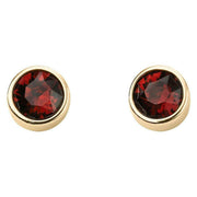 Beginnings January Crystal Birthstone Earrings - Gold/Burgundy