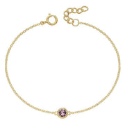 Beginnings June Crystal Birthstone Bracelet - Gold/Pink