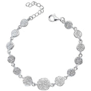 Beginnings Spray Textured Discs Bracelet - Silver