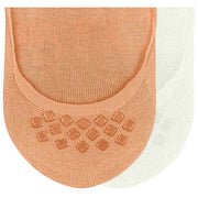 Burlington Everyday 2-pack osynliga strumpor - benvit neonröd