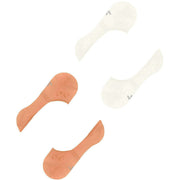 Burlington Everyday 2-pack osynliga strumpor - benvit neonröd