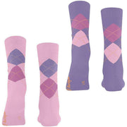 Burlington Everyday Argyle 2-Pack strumpor - Berry Pool Pink