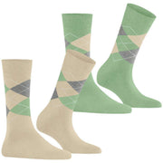 Burlington Everyday Argyle 2-pack strumpor - Cream Beige