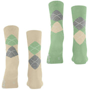 Burlington Everyday Argyle 2-pack strumpor - Cream Beige