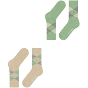 Burlington Everyday Argyle 2-pack strumpor - Cream Beige