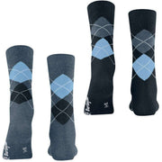 Burlington Everyday Argyle 2-Pack strumpor - ljus denimblå