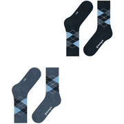 Burlington Everyday Argyle 2-Pack strumpor - ljus denimblå