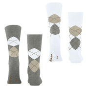 Burlington Everyday Argyle 2-pack strumpor - ljusgrå Mel