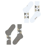 Burlington Everyday Argyle 2-pack strumpor - ljusgrå Mel