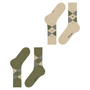 Burlington Everyday Argyle 2-pack strumpor - Salvia Green
