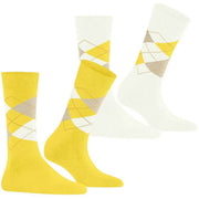 Burlington Everyday Argyle 2-Pack Strumpor - Sunshine Yellow