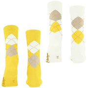 Burlington Everyday Argyle 2-Pack Strumpor - Sunshine Yellow