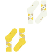 Burlington Everyday Argyle 2-Pack Strumpor - Sunshine Yellow