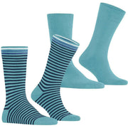 Burlington Everyday Stripe Mix 2-pack strumpor - Key Largo Blue