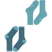 Burlington Everyday Stripe Mix 2-pack strumpor - Key Largo Blue