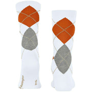 Burlington Rib Court Strumpor - Vit/Orange
