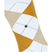 Burlington Rib Court Strumpor - Vit/Gul