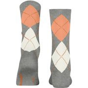 Burlington Rib Courtside strumpor - Heather Grey