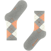 Burlington Rib Courtside strumpor - Heather Grey