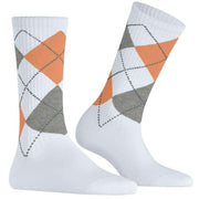 Burlington Rib Courtside strumpor - Vit/Orange