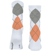 Burlington Rib Courtside strumpor - Vit/Orange