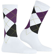 Burlington Rib Courtside strumpor - Vit/lila