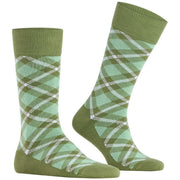 Burlington Tartan Socks - Salvia Green
