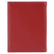 Byron and Brown Folding Nappa Leather 2 Fold 3.5 x 2.5 Travel Frame - Mulberry Red