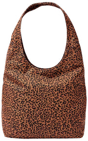 Roka Hoxton Large Cotton Canvas Axelväska - Mini Leopard Brown
