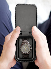 Stackers Zipped Mini Travel Watch Box - Svart