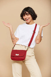 Hindbag Margault Quilted Axelväska - Terrakottaröd