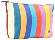 Roka Maida Vale Medium Cotton Canvas Pouch - Bred Multi Stripe