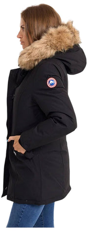 Helvetica Mountain Pioneers Lilli Hooded Parka Jacka - Svart/Naturlig
