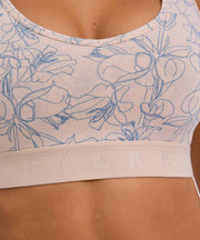 Falke Daily Comfort Print 2-Pack Bustier Bralette - Beige/Blå