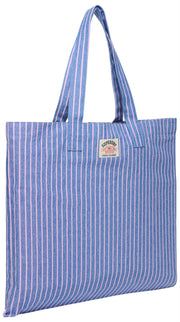 Superdry & Co Oxford Stripe Tygväska - Broker Navy/Pink Stripe