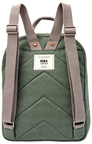 Roka Hampton liten bomullscanvas ryggsäck - Willow Green
