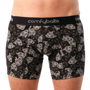 Comfyballs Cotton Long Boxer - Black Cheetah