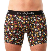 Comfyballs Cotton Long Boxer - Halloween Scull Black