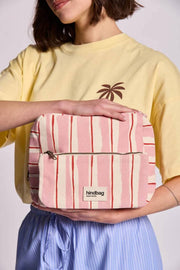 Hindbag Alix Extra Large Necessär - Rosa/Röda Stripes