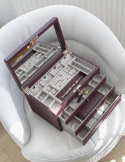 Stackers Stor lyxsmyckeskrin - Burgundy