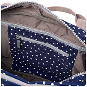 Roka Gatwick Small Recycled Canvas Duffle Bag - Navy Polka Dot
