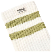 Roka Windsor Stripe Crew Socks - Avokadogrön