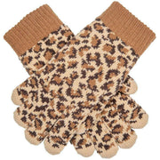 Dents Animal Print Gloves - Tan