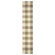 Dents Buffalo Check Boucle Scarf - Ivory White/Beige
