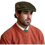 Dents Corduroy Flat Cap - Olive Green