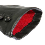 Dents Evangeline Touchscreen Three-Point Cashmere Lined Leather Gloves - Black/Red