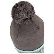 Dents Fair Isle Brim Bobble Hat - Kolgrå/Blå