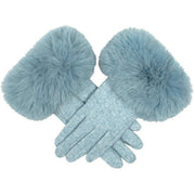 Dents Faux Cuff Gloves - Pale Blue
